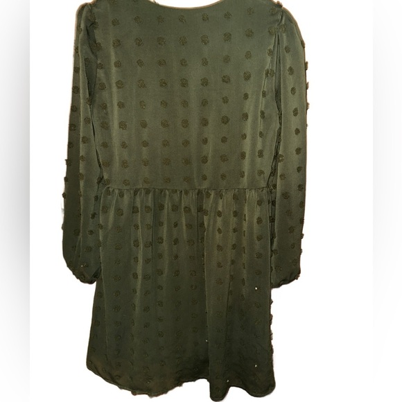 KIRUNDO Emerald Green Babydoll Swiss dot dress. - Picture 4 of 6